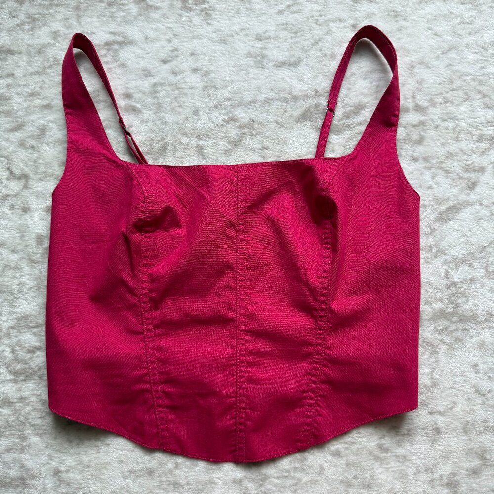 Abercrombie Pink Corset-Style Structured Tank – Size S
